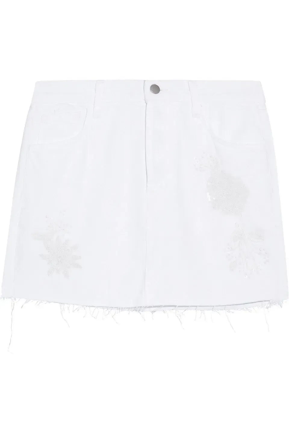 J Brand Bonny Sequin Embellished Frayed Skirt