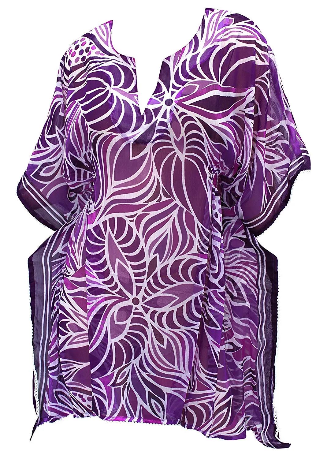 LA LEELA Bikini Swim Beach wear Swimsuit Cover ups Womens Caftan Dress Printed