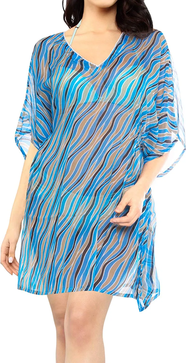 LA LEELA Bikini Swim Beach wear Swimsuit Cover ups Womens Caftan Dress Printed