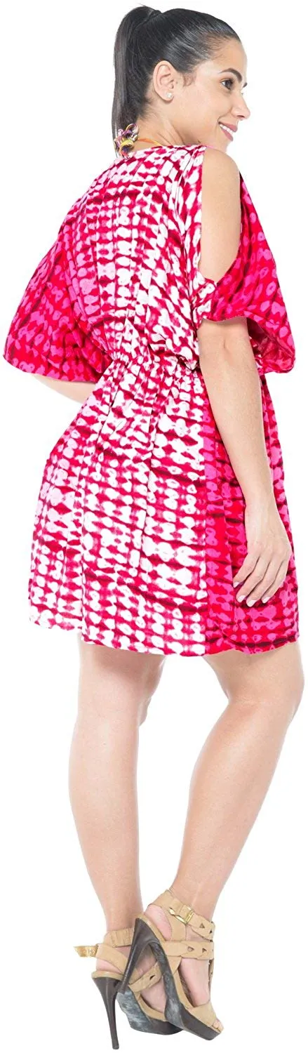 LA LEELA Women's Bikini wear Swimsuit Beach Cardigan Cover up Dress Printed