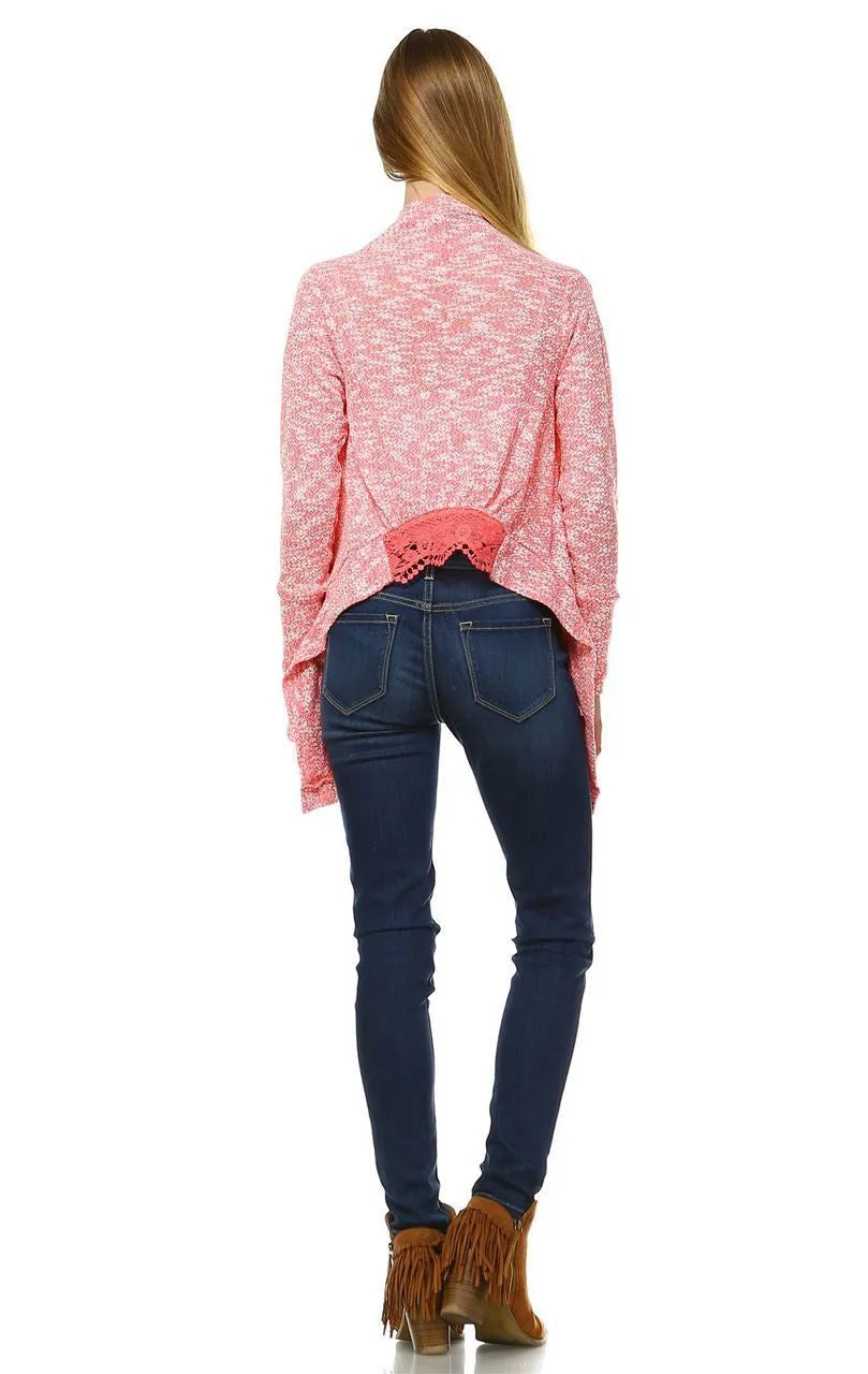 Lace Cardigans Crochet and Knit Coral