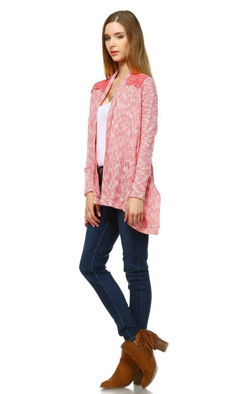 Lace Cardigans Crochet and Knit Coral