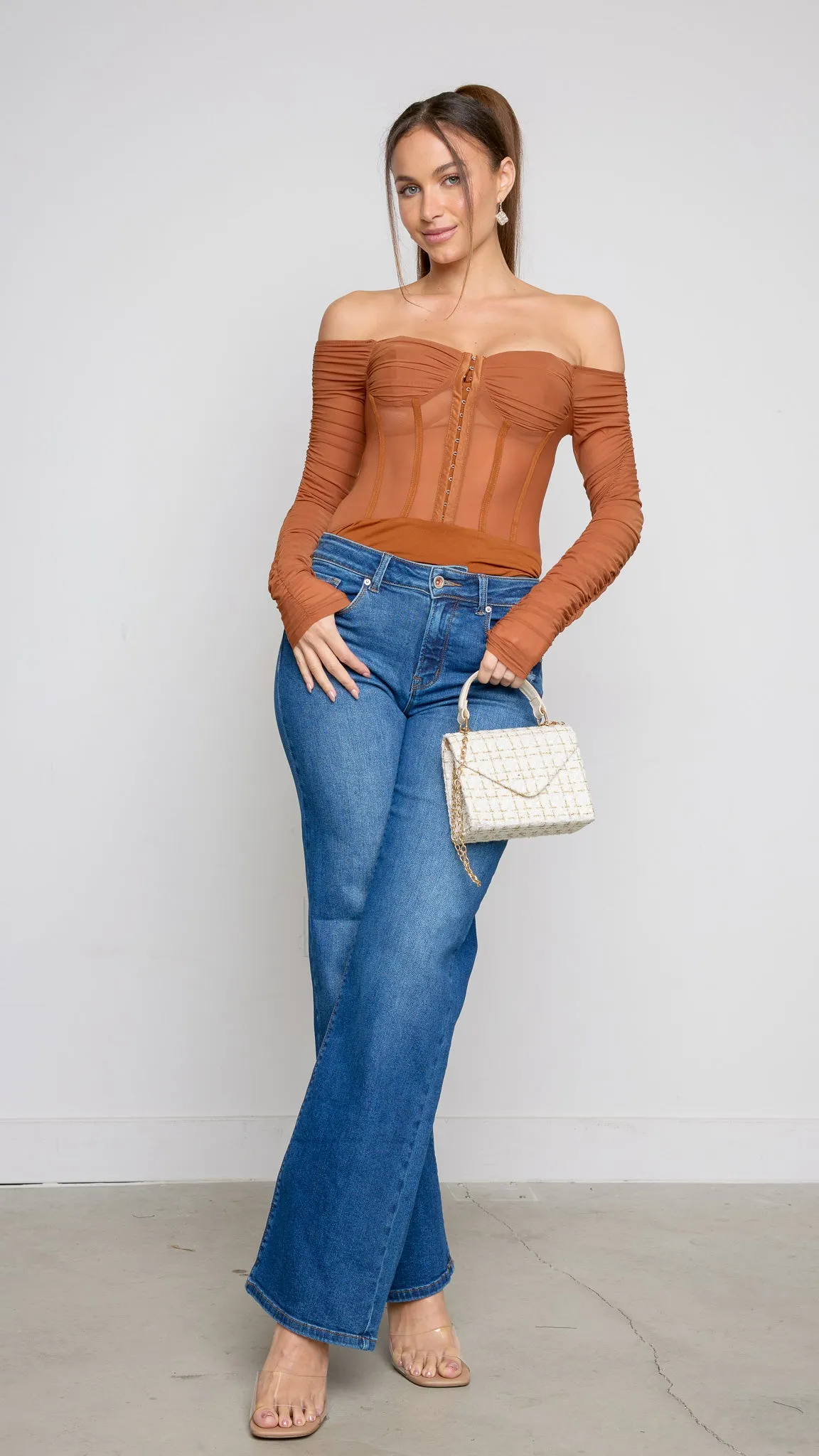 Lauri Long Sleeve Corset Top