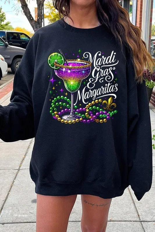 Mardi Gras & Margaritas Graphic Plus Sweatshirt