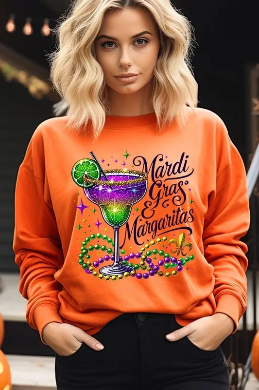 Mardi Gras & Margaritas Graphic Plus Sweatshirt