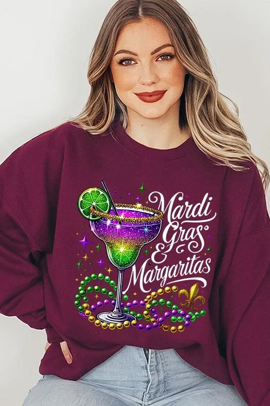 Mardi Gras & Margaritas Graphic Plus Sweatshirt