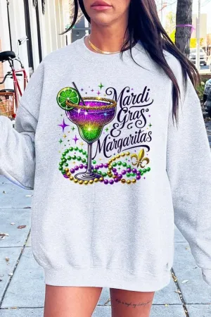 Mardi Gras & Margaritas Graphic Plus Sweatshirt