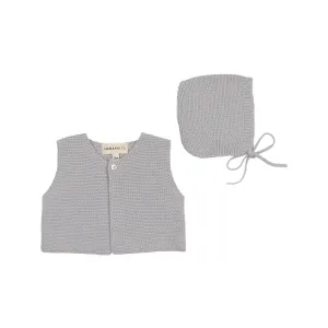 Mema Knits Light Blue Knit Cropped Vest   Bonnet (352)
