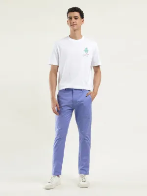 Men's Blue Slim Tapered Fit Trousers