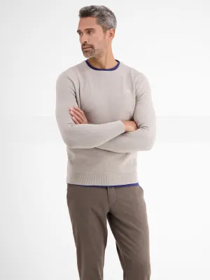 Men's Brand Logo Embroidered Sweater,Light Beige