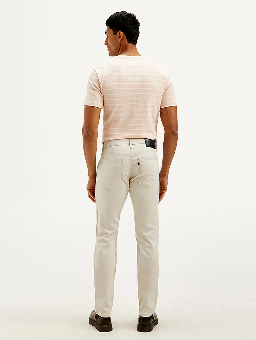 Men's Off White Slim Fit Trousers
