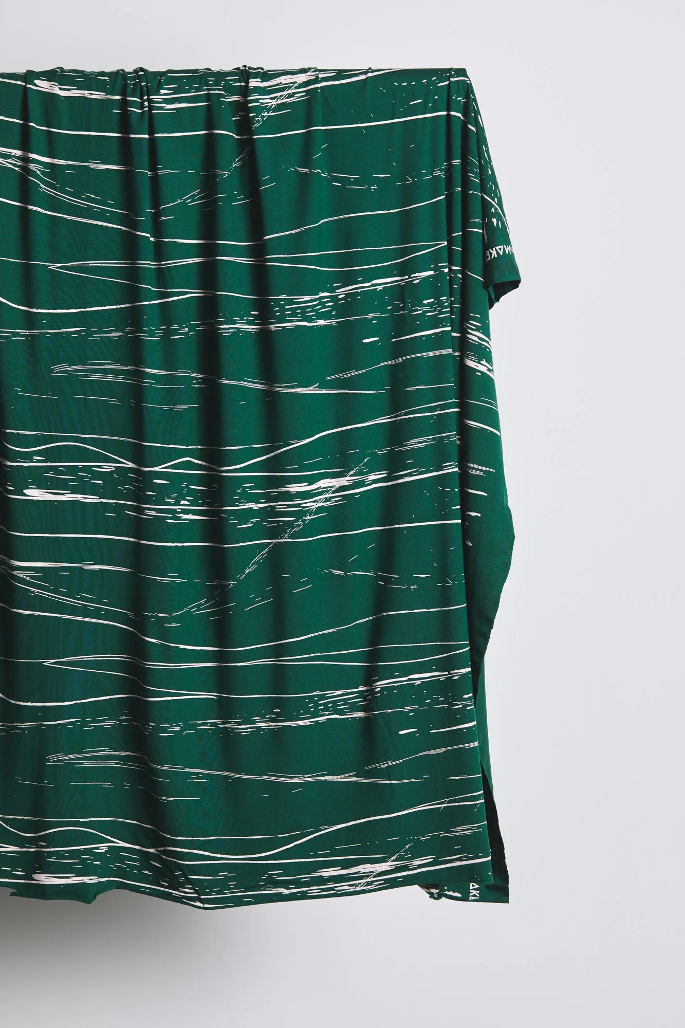 Mind The MAKER - Stray Lines Bottle Green ECOVERO™ Saja Viscose Jersey
