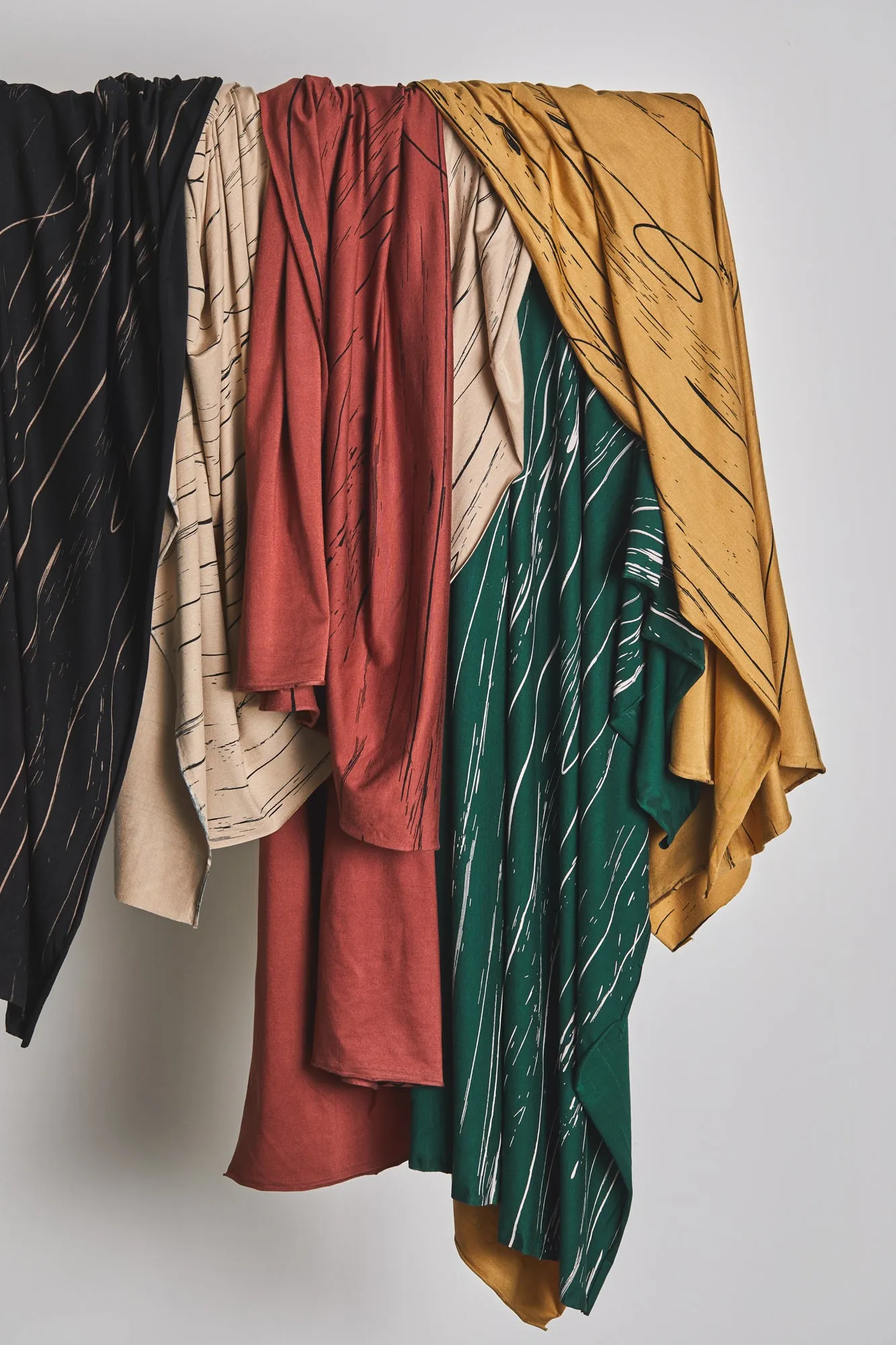 Mind The MAKER - Stray Lines Bottle Green ECOVERO™ Saja Viscose Jersey