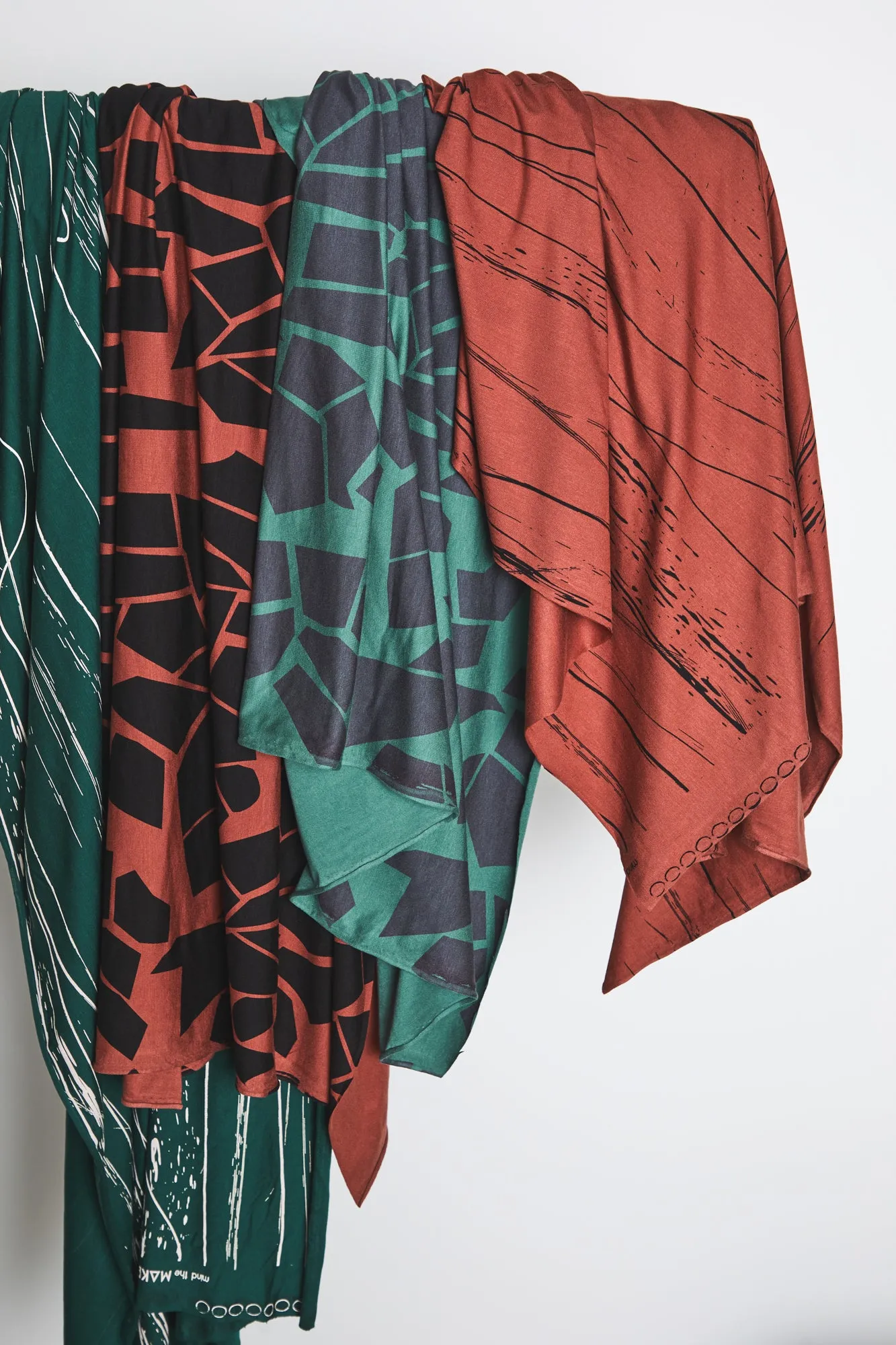 Mind The MAKER - Stray Lines Bottle Green ECOVERO™ Saja Viscose Jersey