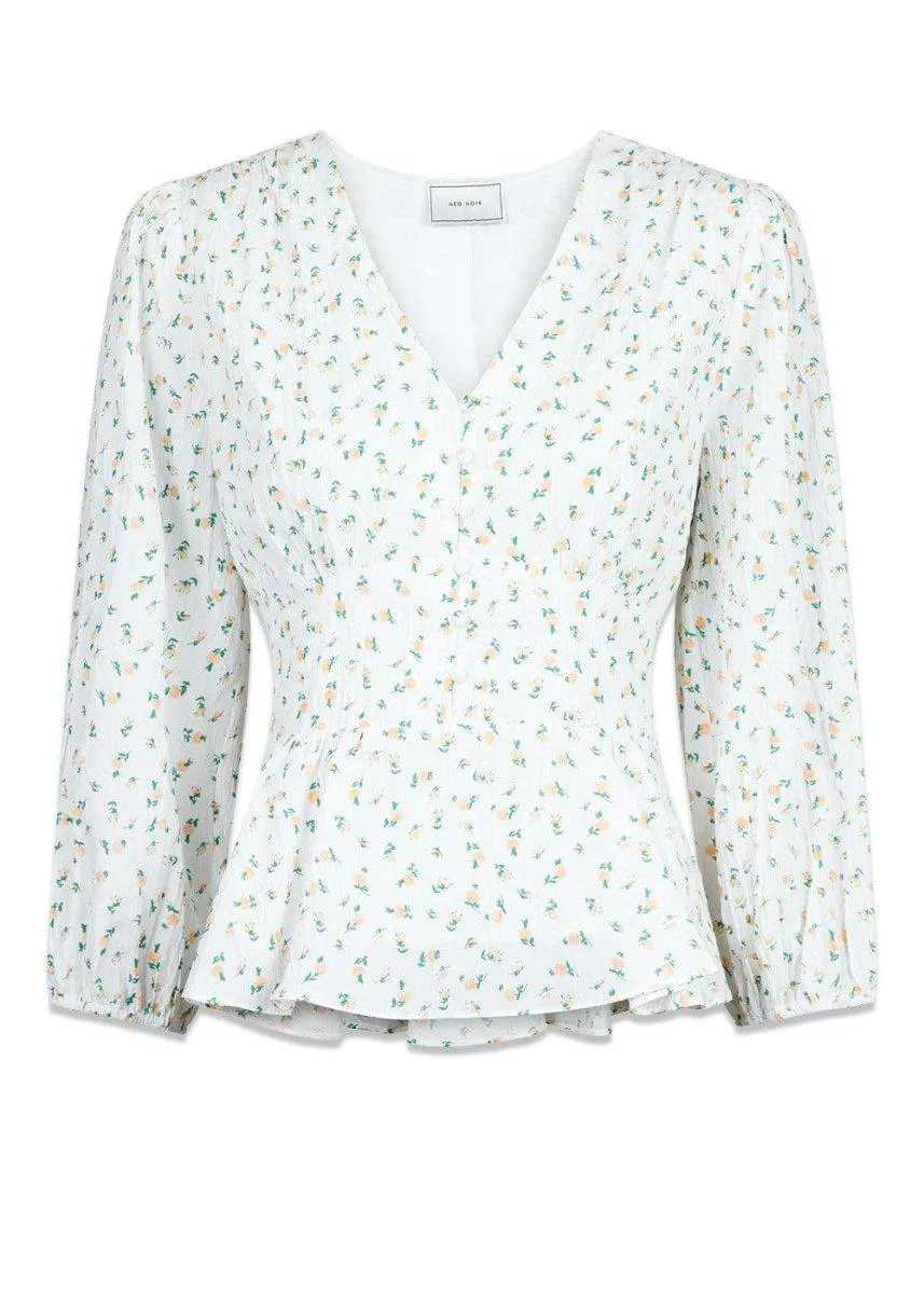 Mirala Fine Flower Blouse - White