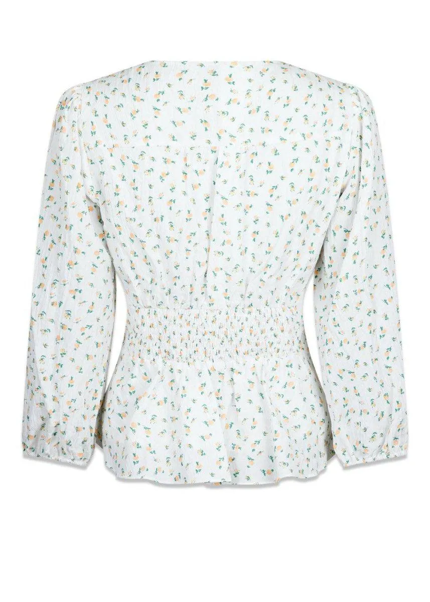 Mirala Fine Flower Blouse - White