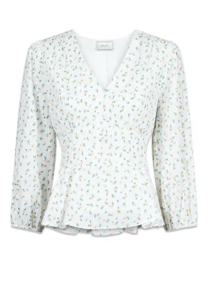 Mirala Fine Flower Blouse - White