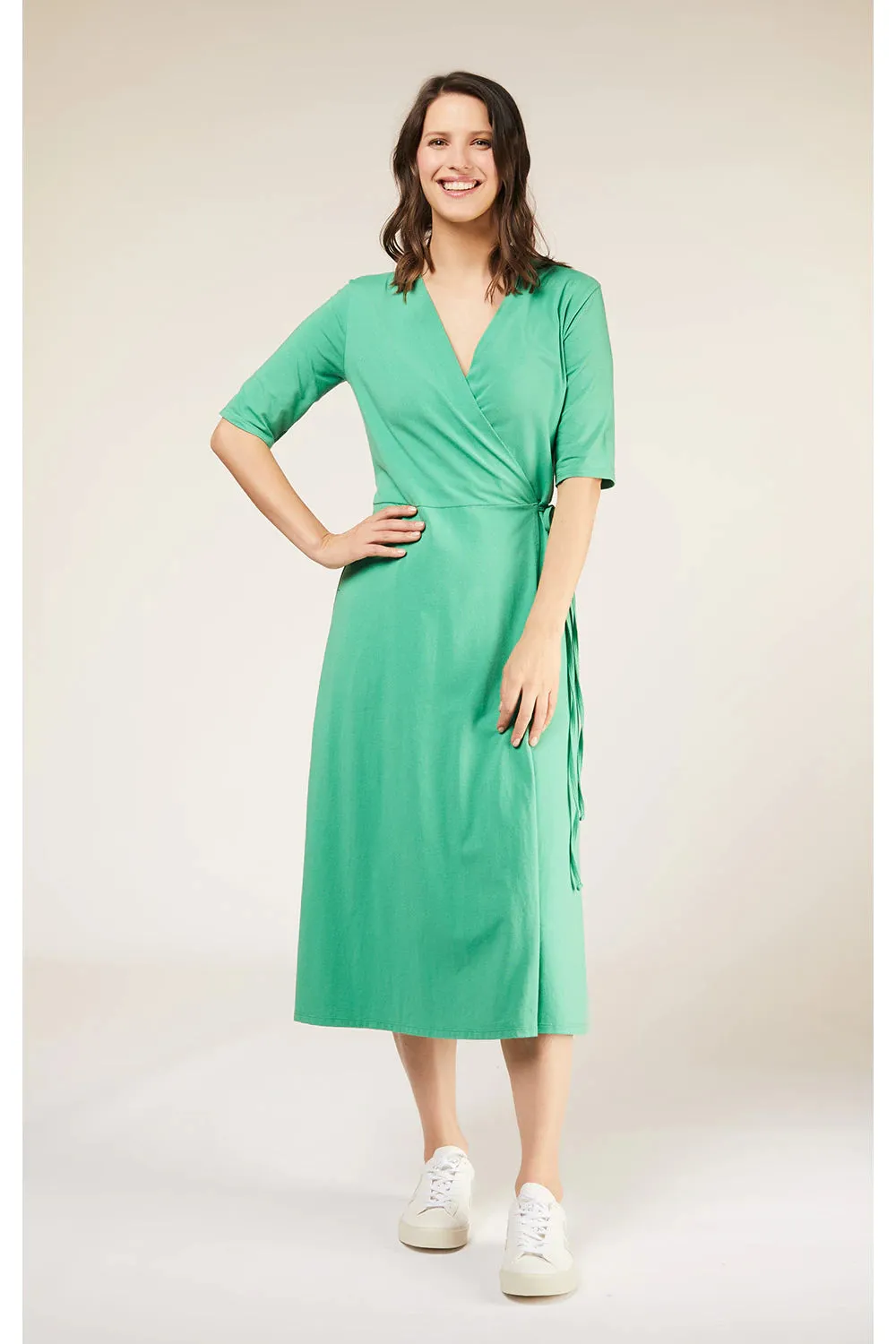 Miskha Wrap Dress in Green