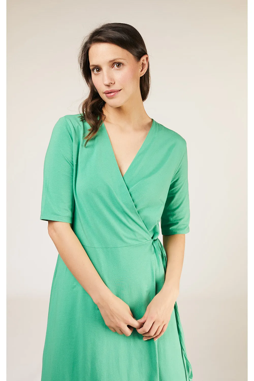 Miskha Wrap Dress in Green