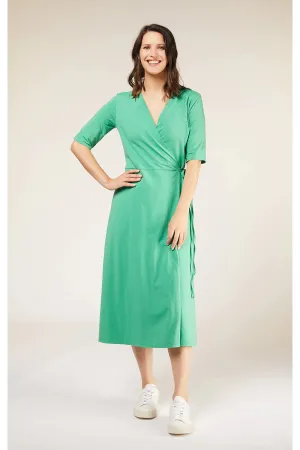 Miskha Wrap Dress in Green