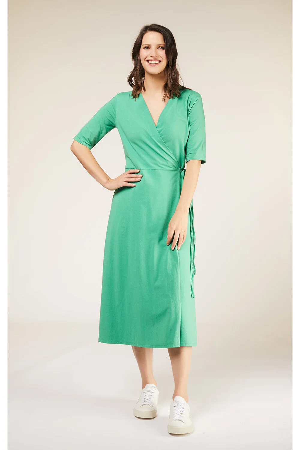 Miskha Wrap Dress in Green