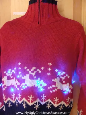 Need to Buy Christmas Sweaters? Red Vintage Reindeer Light Up Sweater
