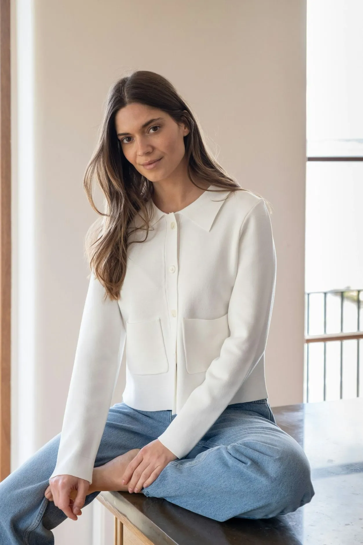 Neo Noir Tippi Knit Cardigan Off-white