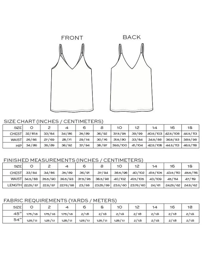 Ogden Cami Top, True Bias Sewing Patterns
