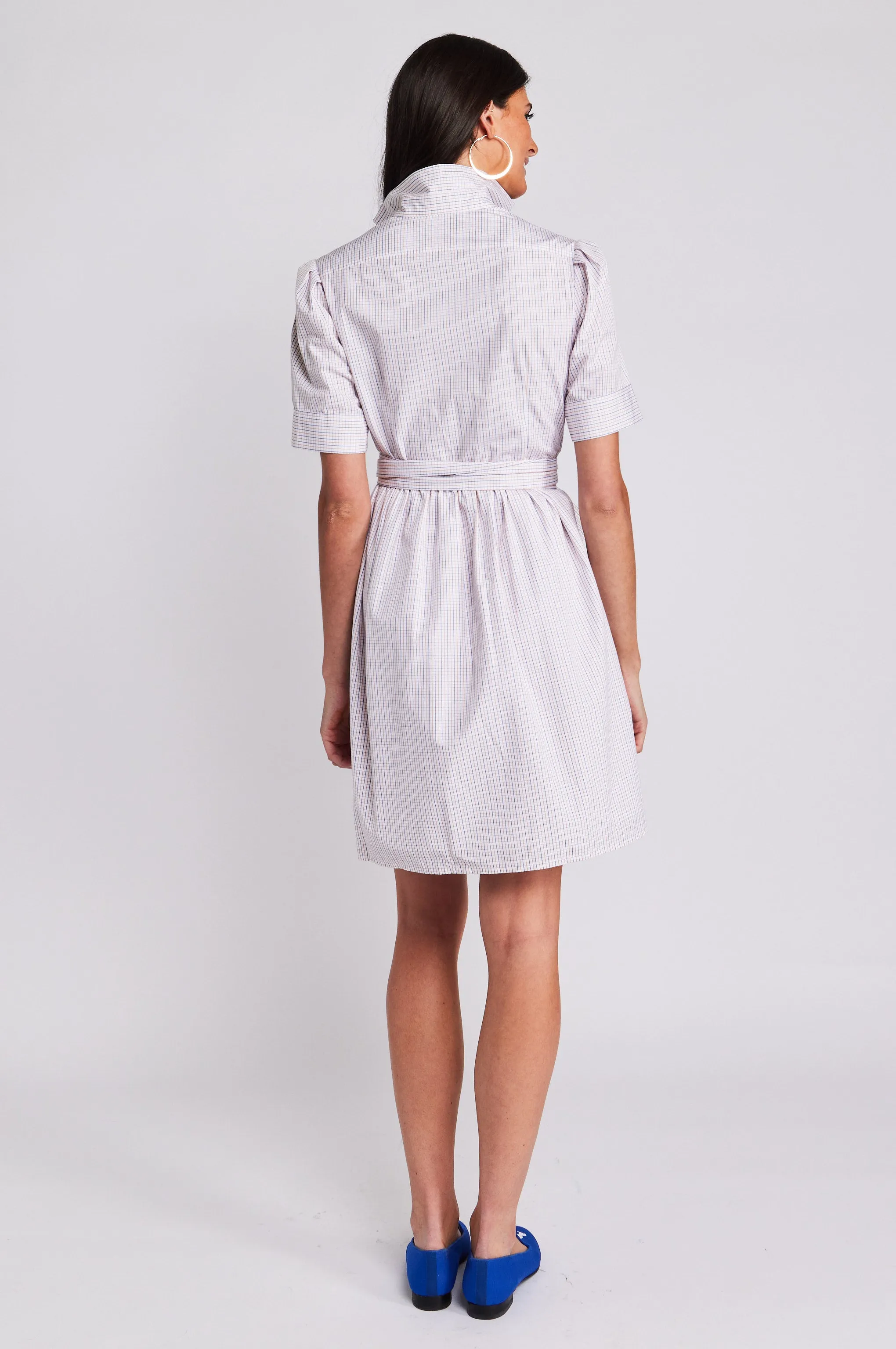 Orange/Navy Plaid Clara Shirt Dress