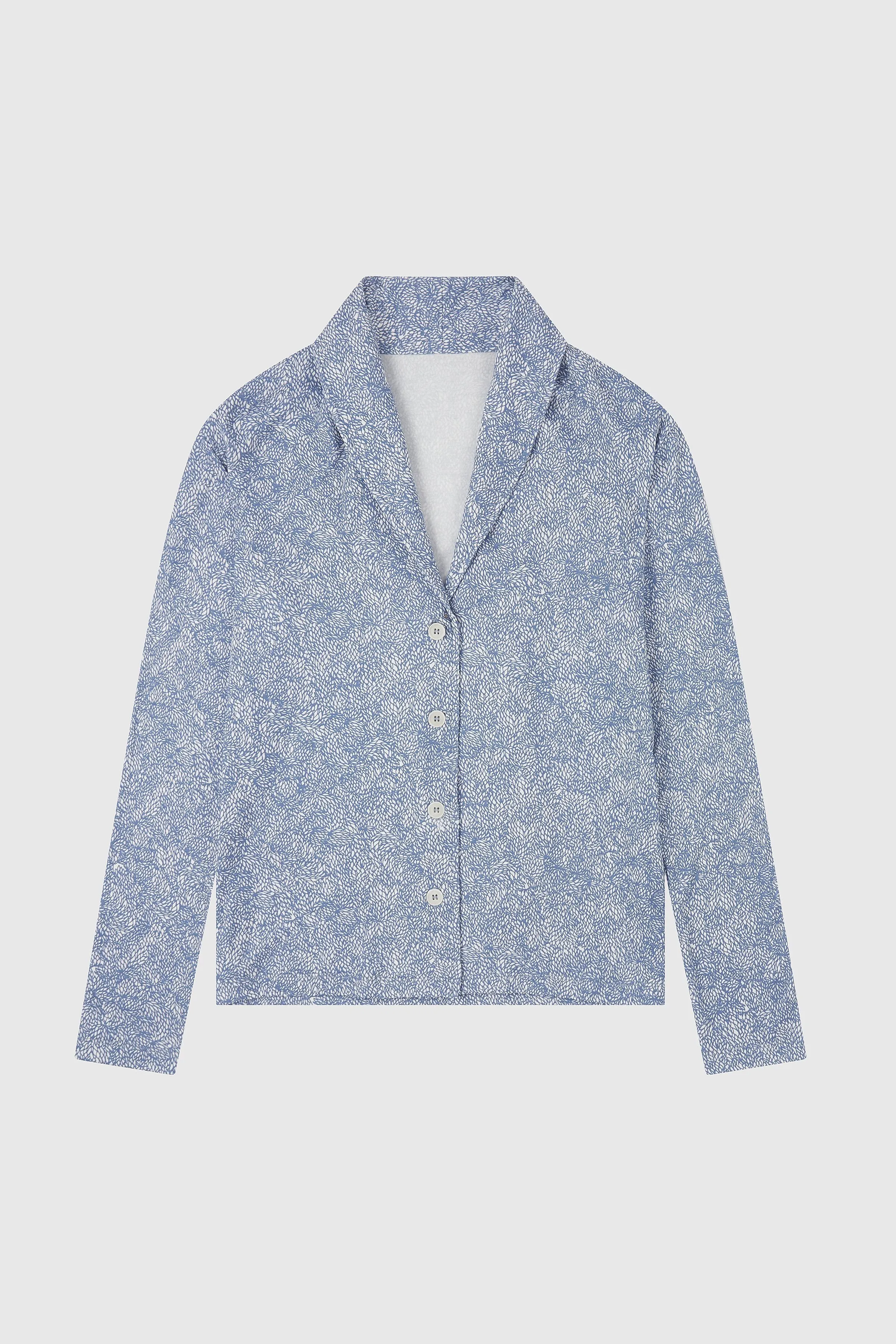 Patterned Shawl Collared Top