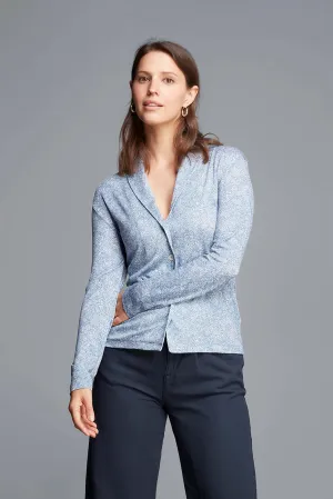 Patterned Shawl Collared Top