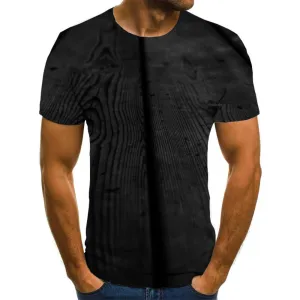 Perspective Black Wood Grain tshirts special texture shirt tee men different art costume Cool