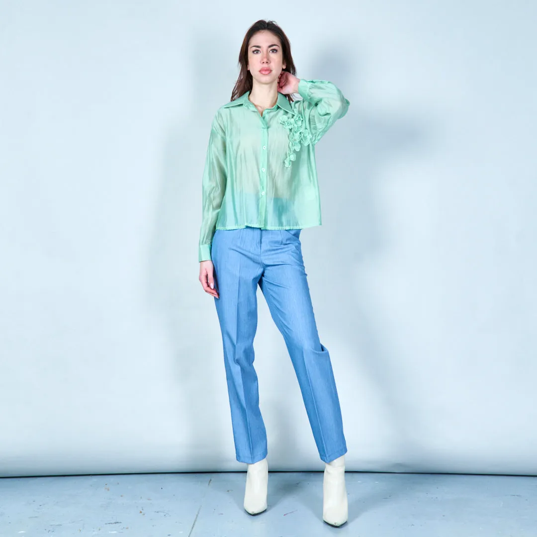 Pleated high-waisted trousers wholesale