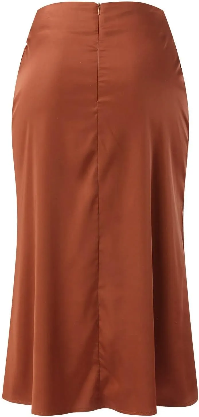 Plus Size Skirt Women Elastic High Waist Boho Maxi Skirt Casual Drawstring A Line Long Skirt
