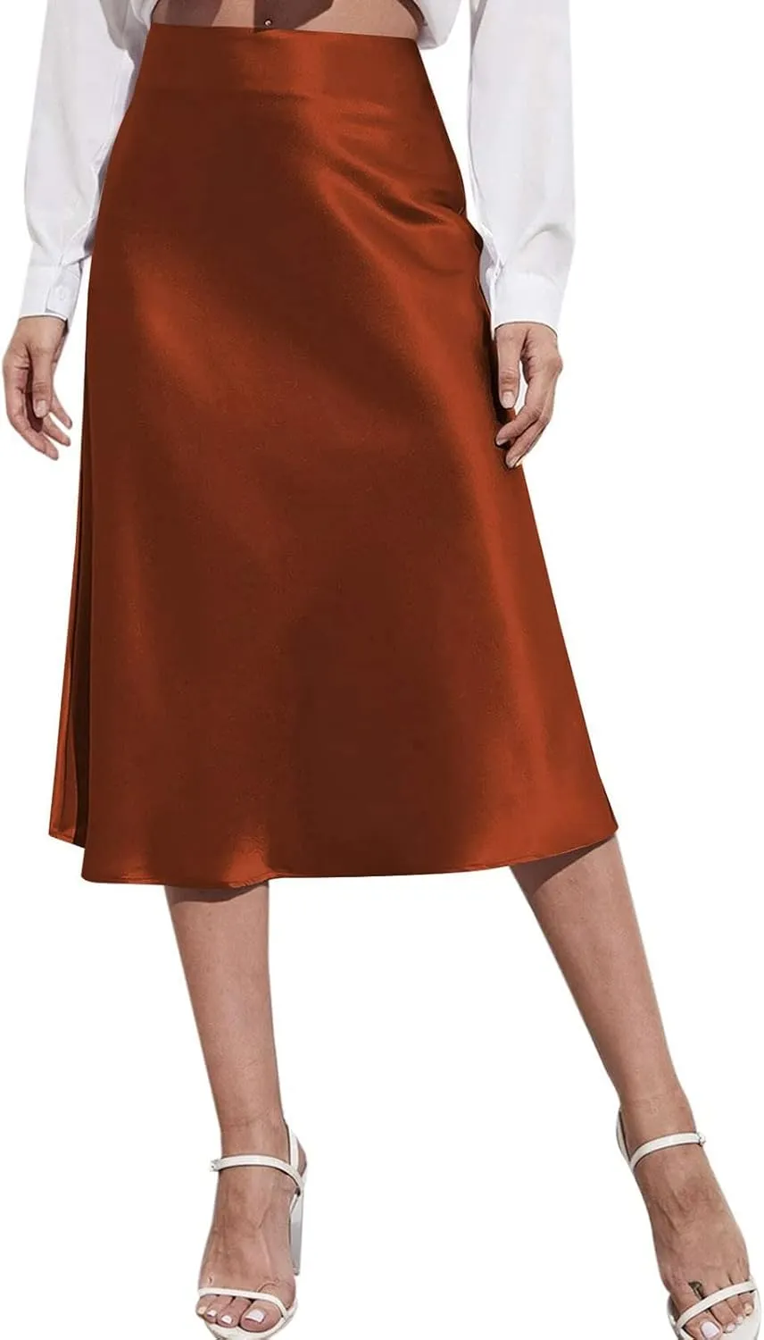 Plus Size Skirt Women Elastic High Waist Boho Maxi Skirt Casual Drawstring A Line Long Skirt