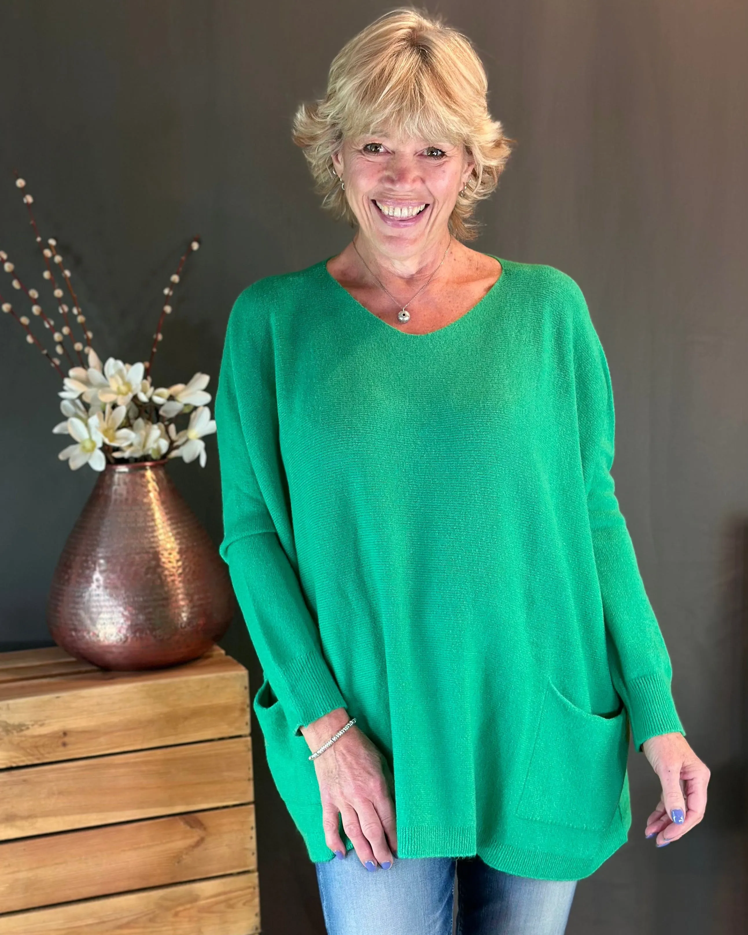 Pocket Jumper - Emerald Green