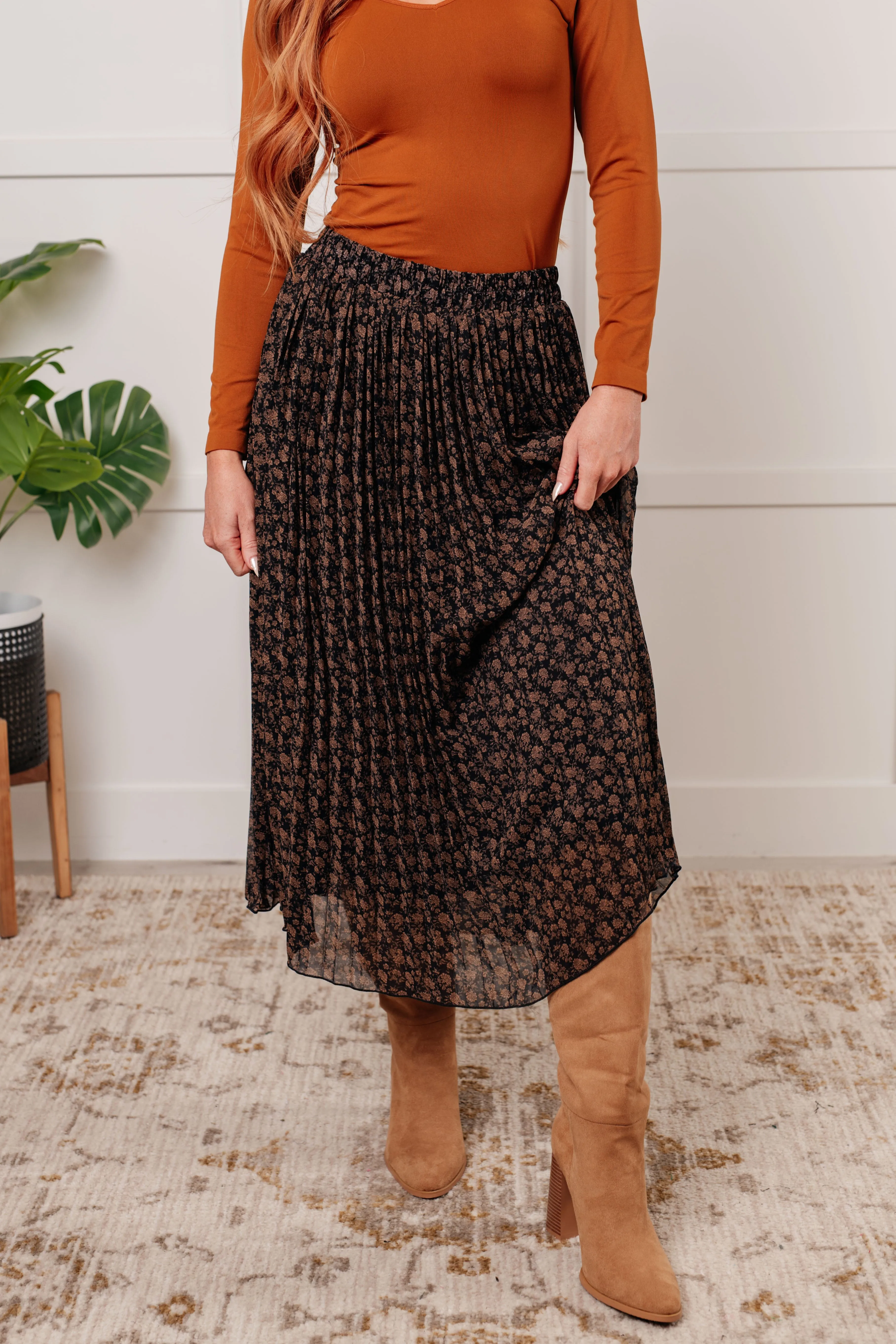 Polagram Just What You Wanted Floral Print Pleated Skirt