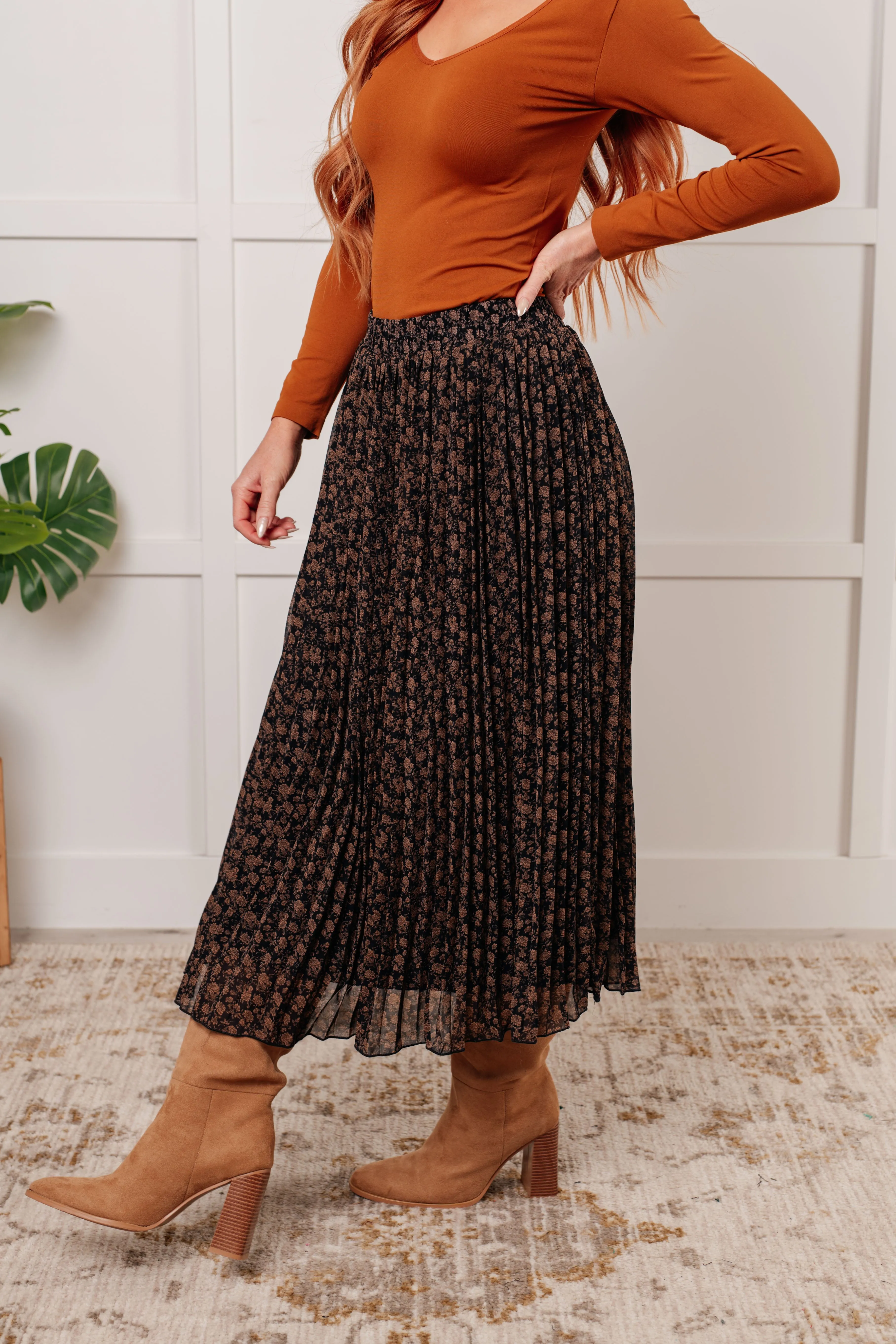 Polagram Just What You Wanted Floral Print Pleated Skirt