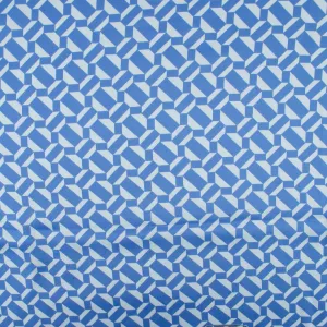 Printed polyester satin velvet - DANIA - Geometric - Blue