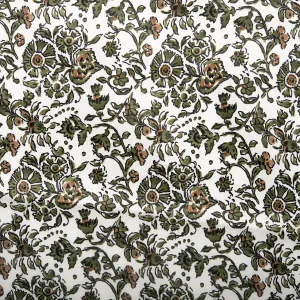 Printed Satin Velvet - CHARLOTTE - Florals - White