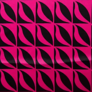 Printed Satin Velvet - CHARLOTTE - Geometric - Pink