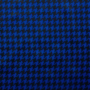Printed Satin Velvet - CHARLOTTE - Houndstooth - Blue