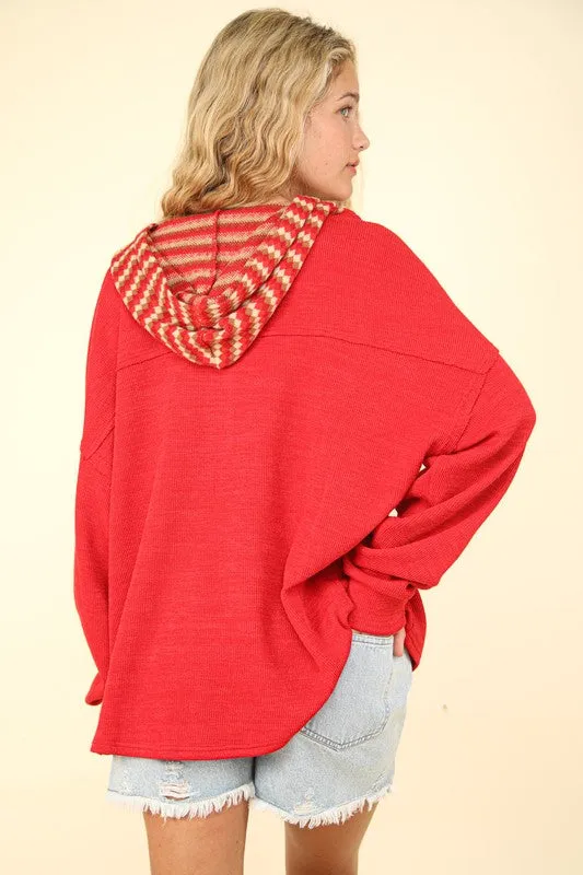 Radiant Feelings Plus Red Oversized Hoodie