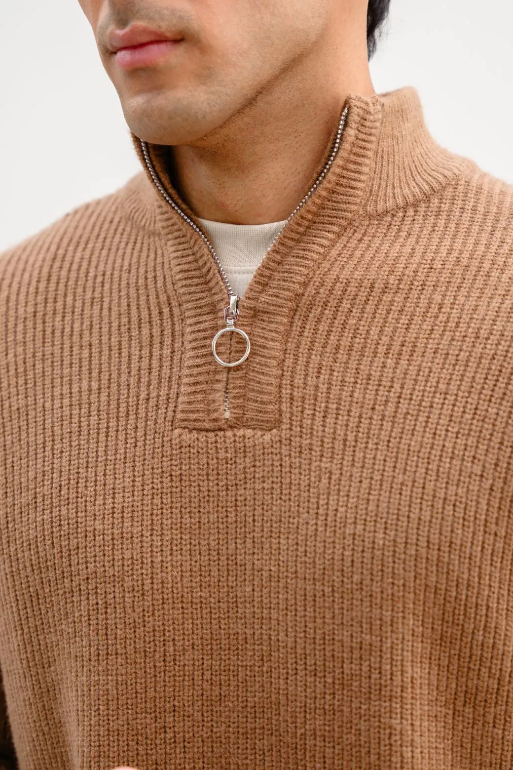 RELAXED MOCKNECK SWEATER