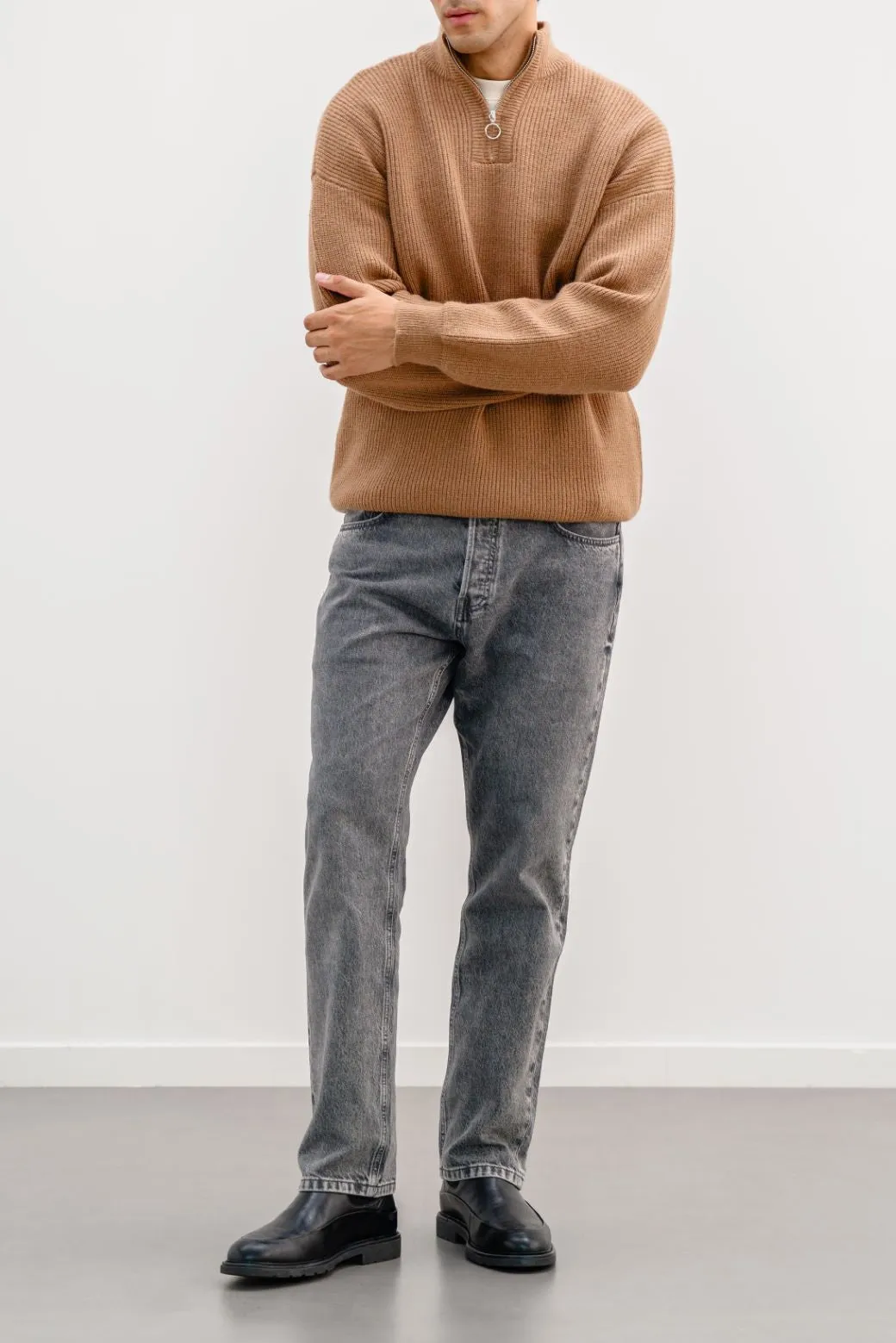 RELAXED MOCKNECK SWEATER