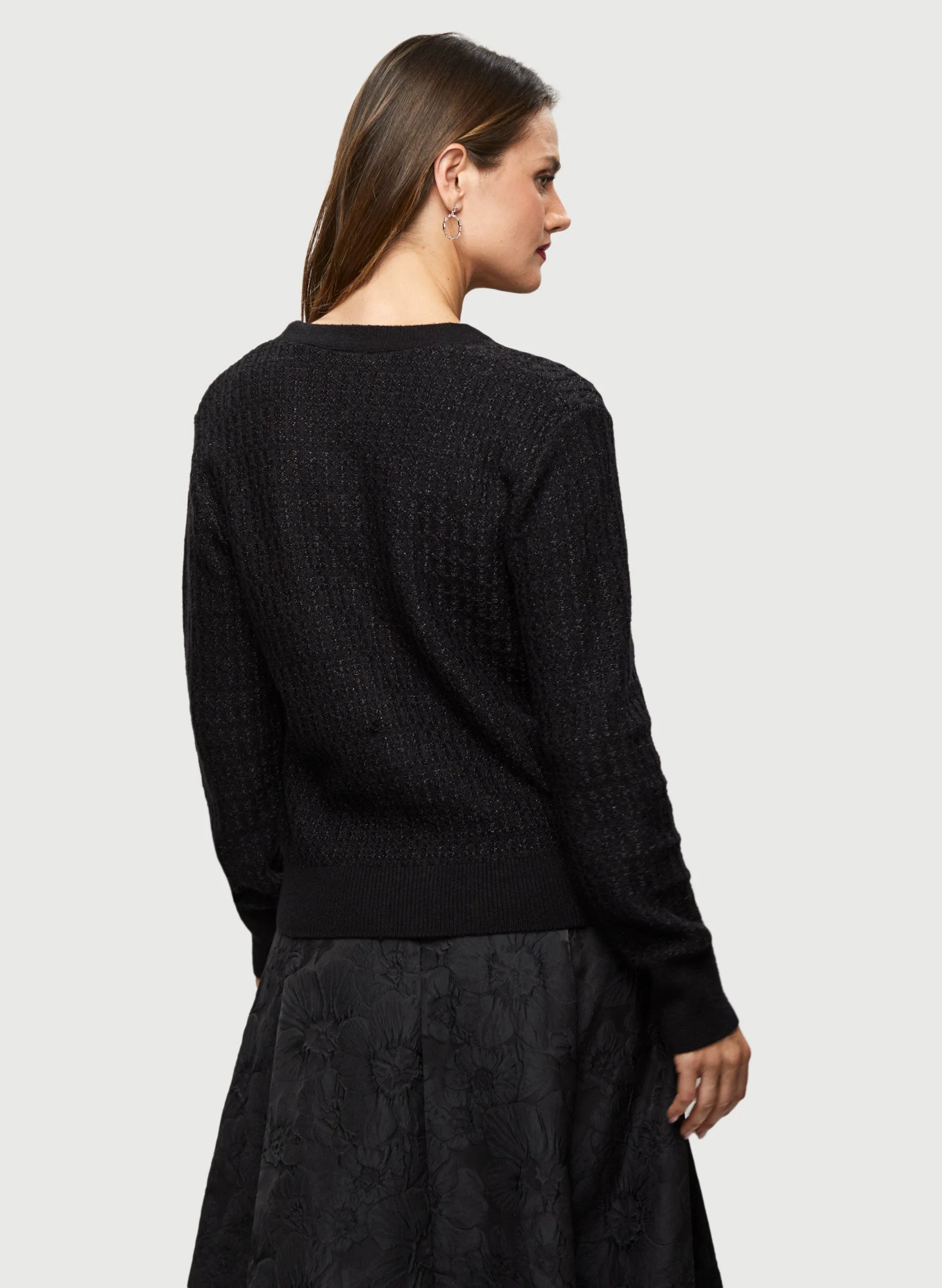 Rhinestone Button Detail Cardigan