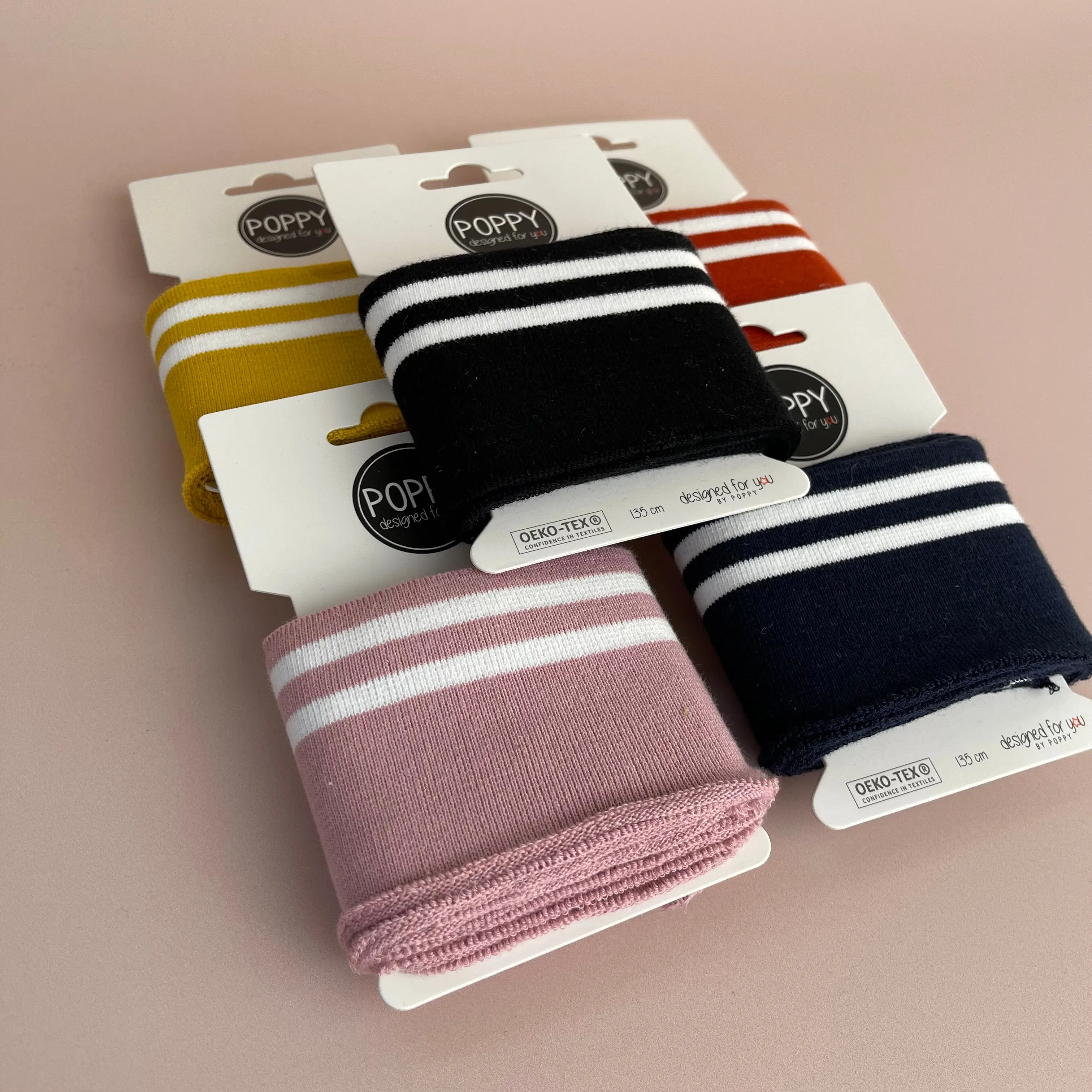 Ribbing Cuffing Pack with White Stripes