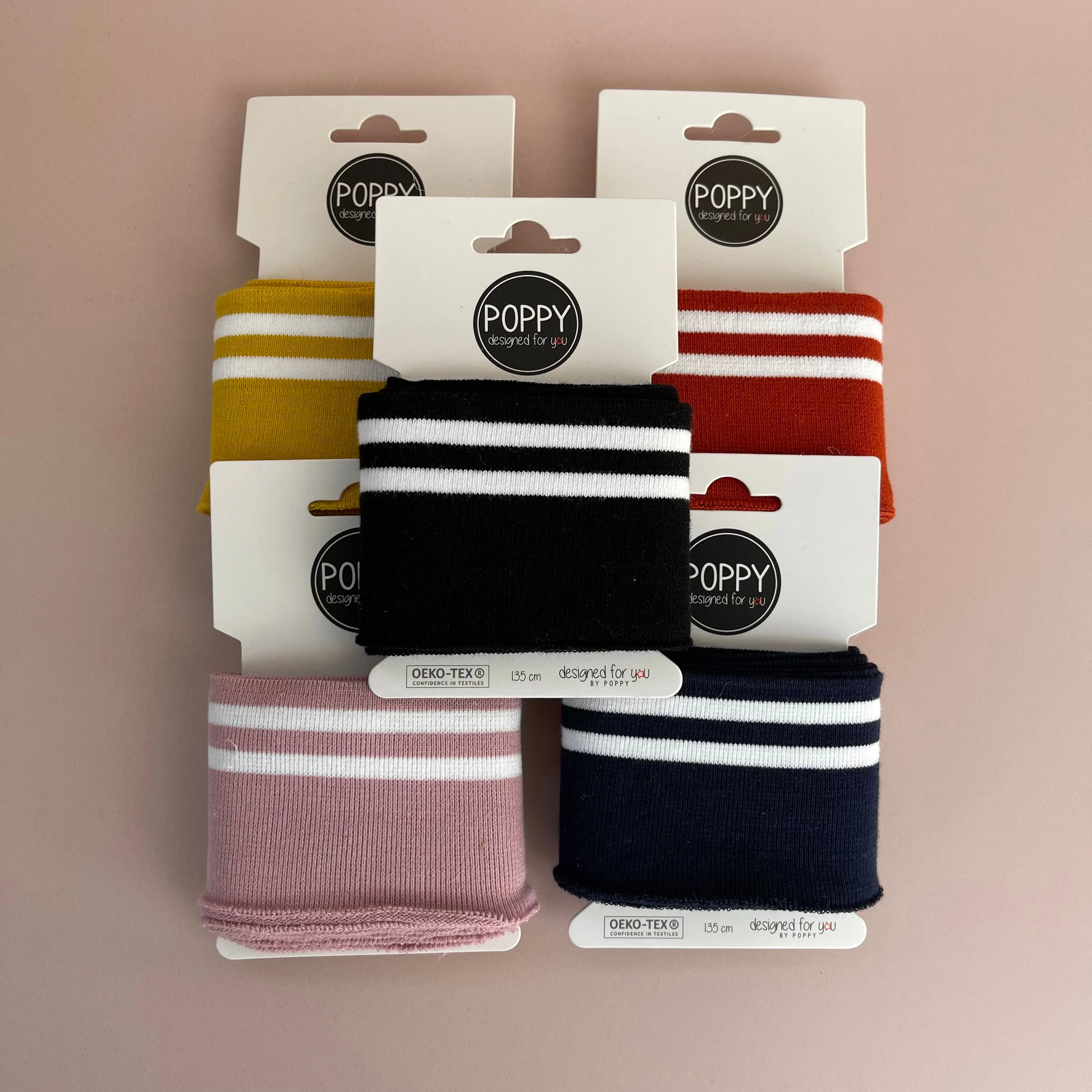 Ribbing Cuffing Pack with White Stripes