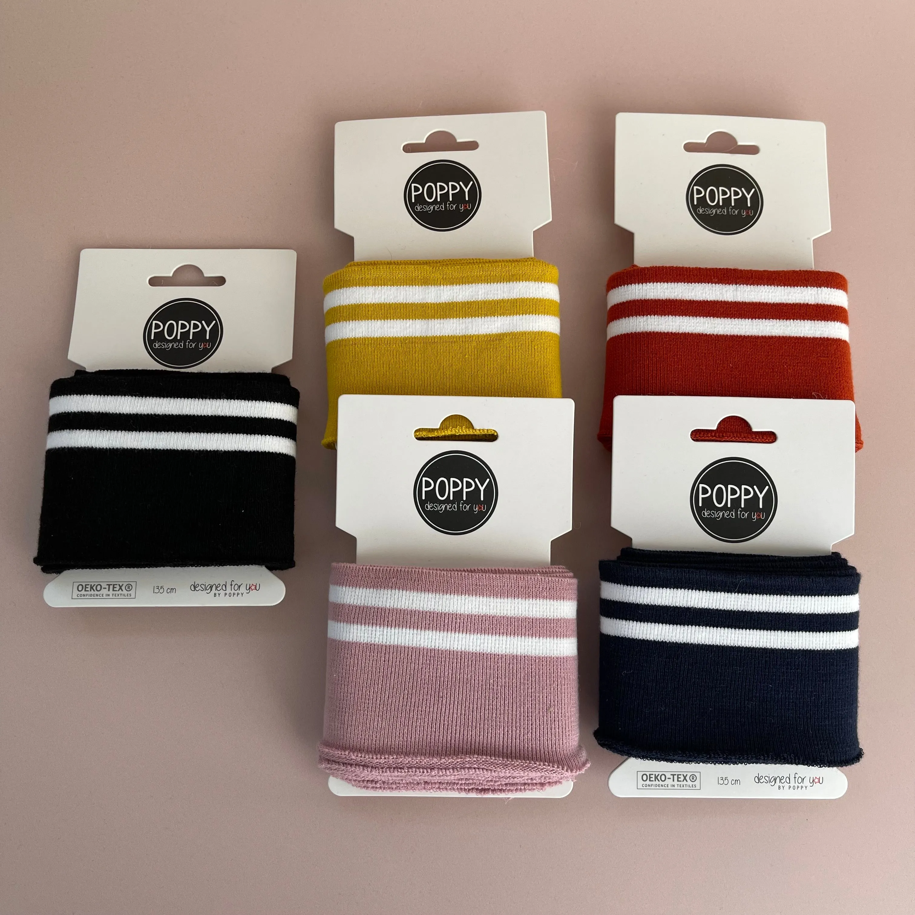 Ribbing Cuffing Pack with White Stripes