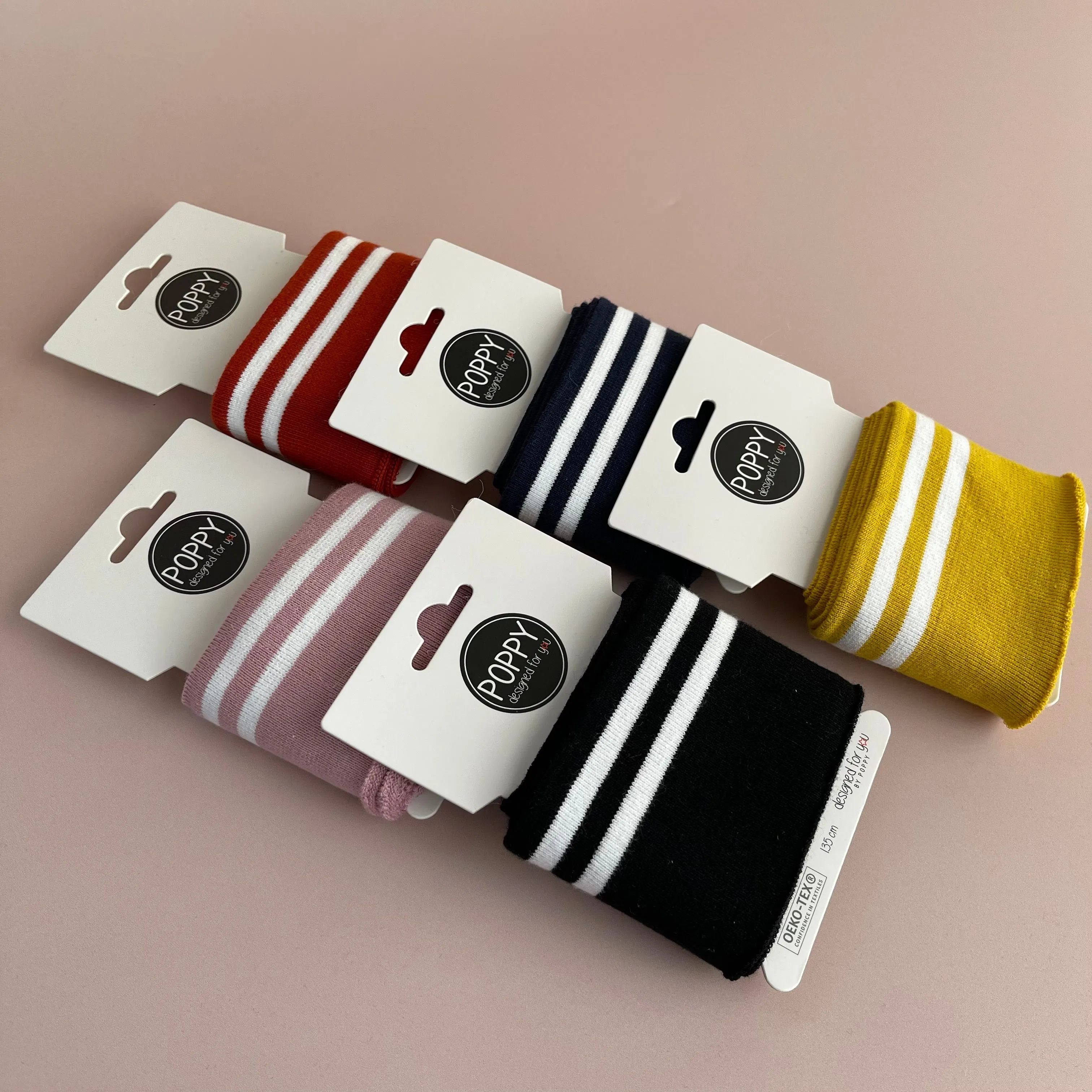 Ribbing Cuffing Pack with White Stripes